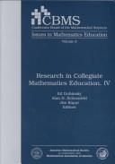 Cover of: Research in Collegiate Mathematics Education IV (Cbms Issues in Mathematics Education) by 