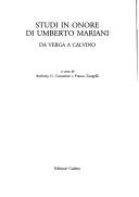 Cover of: Studi in onore di Umberto Mariani by a cura di Anthony G. Costantini, Franco Zangrilli.