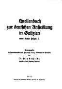 Cover of: Quellenbuch zur deutschen Ansiedlung in Galizien unter Kaiser Joseph II