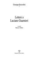 Cover of: Lettere a Luciano Guarnieri