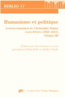 Cover of: Humanisme et politique: lettres romaines de Christophe Dupuy à ses frères