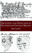 Cover of: Deception and detection in eighteenth-century Britain by Lynch, Jack, Lynch, Jack