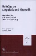 Cover of: Zeitschrift f ur Dialektologie und Linguistik Beiheft 118: Beitr age zur Linguistik und Phonetik. Festschrift f ur Joachim G oschel zum 70. Geburtstag