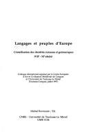 Langages et peuples d'Europe by Centre Européen d'Art et de Civilisation Médiévale (Conques) (Juillet 1997)