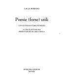 Cover of: Poesie (forse) utili by Lalla Romano