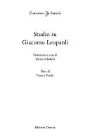 Cover of: Studio su Giacomo Leopardi