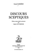 Cover of: Discours sceptiques by Samuel Sorbière