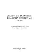 Cover of: Regesti dei documenti dell'Italia meridionale, 570-899