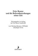 Fritz Reuter und die Reformbestrebungen seiner Zeit by Reuter-Tage (2000 Stavenhagen, Germany)
