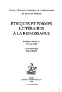 Ethiques et formes littéraires à la Renaissance by Bruno Méniel