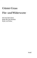 Cover of: Für- und Widerworte by Günter Grass