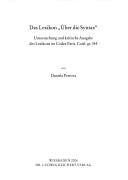 Cover of: Lexikon "Über die Syntax": Untersuchung und kritische Ausgabe des Lexikons im Codex Paris. Coisl. gr. 345