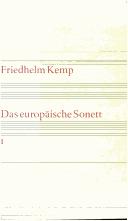 Cover of: Das europäische Sonett by Friedhelm Kemp