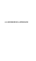 Cover of: A la recherche de la démocratie: mélanges offerts à Guy Hermet