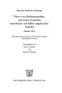Cover of: Herrn von Hoffmannswaldau und andrer Deutschen auserlesener und bissher ungedruckter Gedichte.
