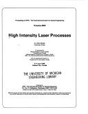 Cover of High intensity laser processes by 