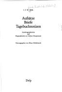 Cover of: Aufsätze, Briefe, Tagebuchnotizen: Autobiographisches und Biographisches zu Gerhart Hauptmann