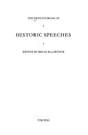 Cover of: The Penguin book of historic speeches by edited by Brian MacArthur.