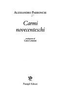 Cover of: Carmi novecenteschi