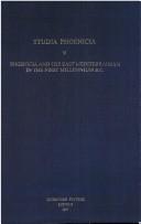 Cover of: Phoenicia and the East Mediterranean in the first millennium B.C. by edited by E. Lipiński.