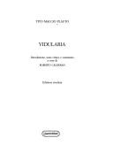 Cover of: Vidularia