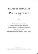 Cover of: Pisma wybrane