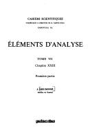 Cover of: Éléments d'analyse: Chapitre XXIII, Première partie