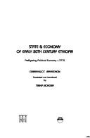Cover of: State and Economy of Early 20th Century Ethiopia Prefiguring Political Economy