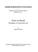 Cover of: Poesie im Prozess: Überlegungen zur internationalen Lyrik