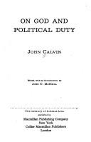 On God and political duty by Jean Calvin