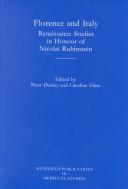 Cover of: Florence and Italy: Renaissance Studies in Honour of Nicolai Rubinstein (Westfield Publications in Medieval and Renaissance Studies, 2)