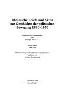 Rheinische Briefe und Akten zur Geschichte der politischen Bewegung 1830-1850 by Hansen, Joseph