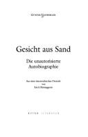 Cover of: Gesicht aus Sand: die unautorisierte Autobiographie