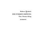 Cover of: Der Stimmen Ordnung: über Thomas Kling