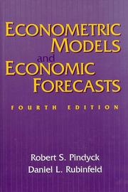 Cover of: Econometric models and economic forecasts by Robert S. Pindyck, Robert S. Pindyck