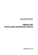 Tmesis and Proto-Indo-European syntax by Jacqueline Boley