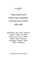 Cover of: Theatertexte zwischen Medien und Revolution 1989-1996 by Jutta Wolfert
