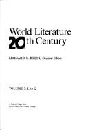 Cover of: Encyclopedia of World Literature in the Twentieth Century by Leonard Klein