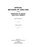 Cover of: Official methods of analysis of the Association of Official Analytical Chemists. 11th ed. (1970)- by 