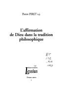 Cover of: affirmation de Dieu dans la tradition philosophique