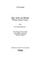 Cover of: Des mots en liberté by Maurice Tournier, Pierre Lafon