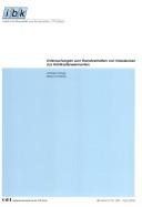 Cover of: Untersuchungen zum Brandverhalten von Holzdecken aus Hohlkastenelementen