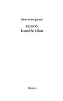 Cover of: Passion: Journal für Liliane by Dante Andrea Franzetti