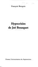 Cover of: Hypocrisies de Joë Bousquet