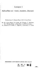 Cover of: Adverbes en -ment, manière, discours by Nelly Flaux