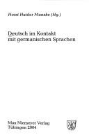 Cover of: Deutsch im Kontakt mit germanischen Sprachen by Horst Haider Munske