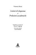 Cover of: Lezioni di eloquenza e prolusioni accademiche by Vincenzo Monti, Vincenzo Monti