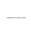 Cover of: L' organisation du lexique mental by Pierre Marquer