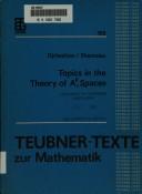 Cover of: Topics in the theory of Ap[alpha] spaces