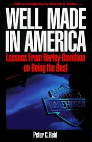 Cover of: Well Made in America by Peter C. Reid, Peter C. Reid